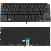 Клавиатура для ноутбука ASUS (X3400, X7400 series), ukr, black, без фрейма, подсветка клавиш (Red Esc) (ОРИГИНАЛ)