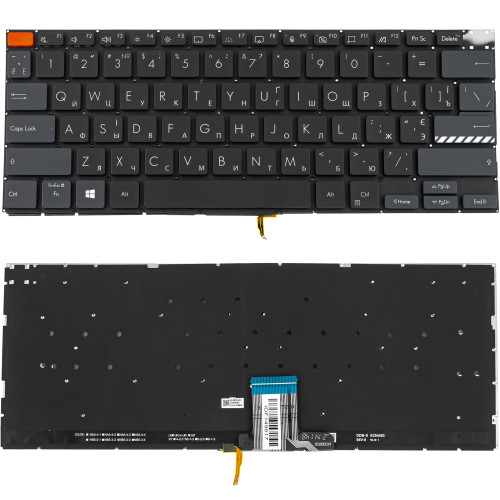 Клавіатура для ноутбука ASUS (X3400, X7400 series), ukr, black, без кадру, підсвічування клавіш (Red Esc) (ОРИГИНАЛ)