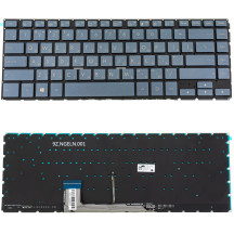 Клавіатура для ноутбука ASUS (W700 series) rus, blue-gray, без фрейму, підсвічування клавіш (ОРИГИНАЛ)