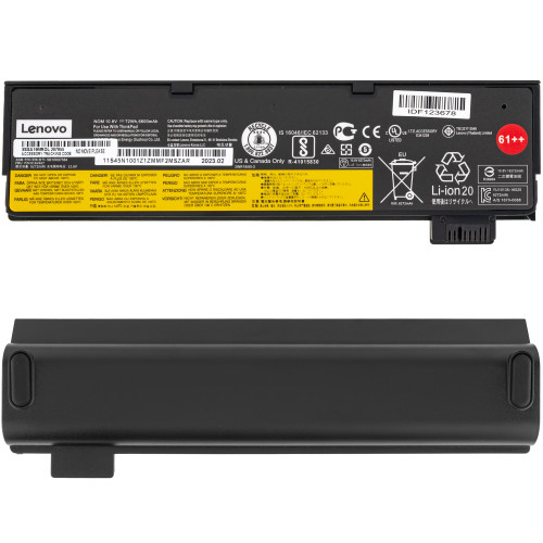 Оригінальна батарея для ноутбука LENOVO 01AV425 (ThinkPad: T470, T480, T570, T580 series) 10.8V 6600mAh 72Wh Black
