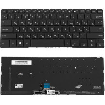 Клавіатура для ноутбука ASUS (UX461 series) rus, black, без фрейма, подсветка клавиш