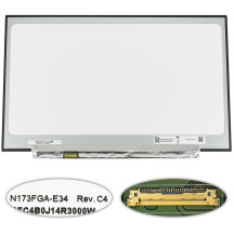 Матриця 17.3 N173FGA-E34 Rev C4 (1600*900, 30pin(eDP), LED, SLIM(без планок та вушек), матова, роз'єм ліворуч знизу) для ноутбука