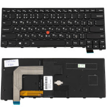 Клавіатура для ноутбука LENOVO (ThinkPad: T460S, T470S) rus, black, підсвічування клавіш