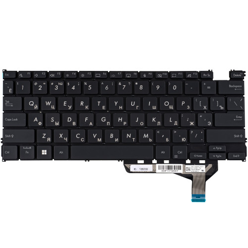 Клавіатура для ноутбука ASUS (UM3402 series), rus, black, без кадру, підсвічування клавіш
