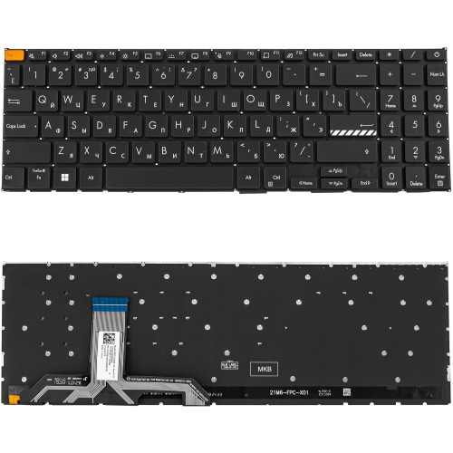 Клавиатура для ноутбука ASUS (X1502 series) rus, black, без фрейма, подсветка клавиш (Red esc) (ОРИГИНАЛ)