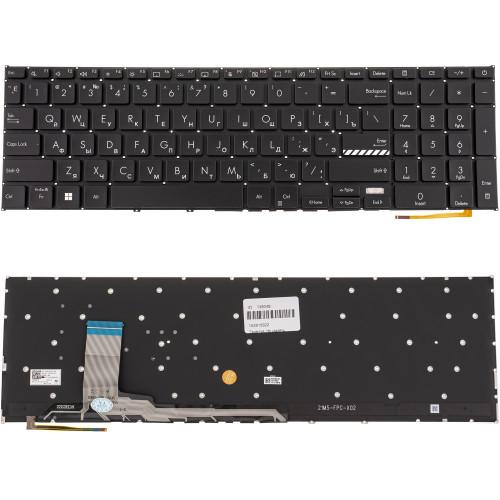 Клавіатура для ноутбука ASUS (X1702 series) rus, black, без фрейму, підсвічування клавіш