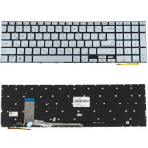 Клавіатура для ноутбука ASUS (X1702 series) rus, silver, без фрейму, підсвічування клавіш