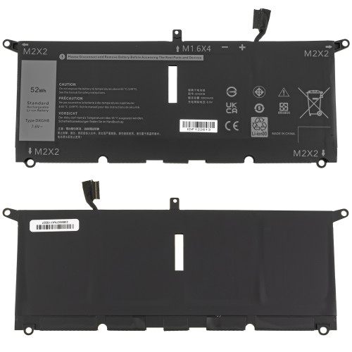 Батарея для ноутбука DELL DXGH8 (XPS: 13 7390, 9370, 9380) 7.6V 6842mAh 52Wh Black