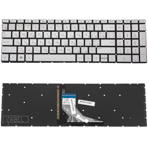 Клавіатура для ноутбука HP (250 G7, 255 G7 series) rus, silver, без фрейма, підсвічування клавіш