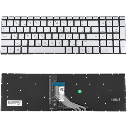Клавіатура для ноутбука HP (250 G7, 255 G7 series) ukr, silver, без фрейма, підсвічування клавіш(оригінал)