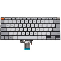 Клавиатура для ноутбука ASUS (X3400, X7400 series), rus, silver, без фрейма, подсветка клавиш (Red Esc)