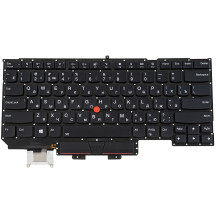 Клавіатура для ноутбука LENOVO (ThinkPad: X1 Carbon 5th Gen) rus, black, без фрейма, підсвічування клавіш