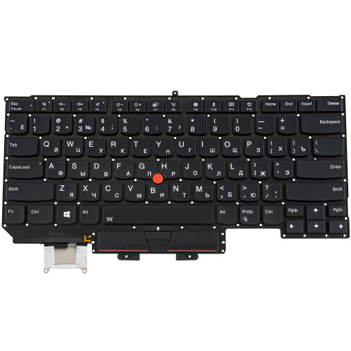 Клавіатура для ноутбука LENOVO (ThinkPad: X1 Carbon 5th Gen) rus, black, без фрейма, підсвічування клавіш