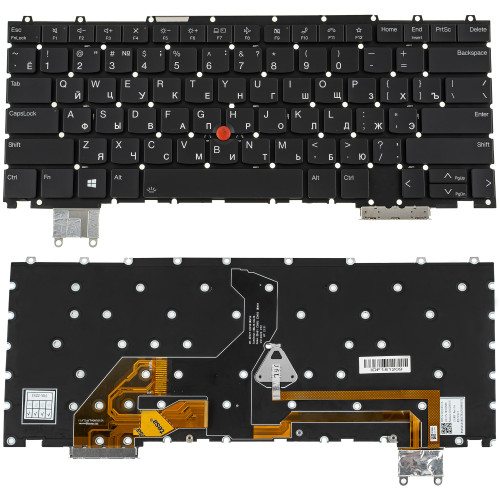Клавіатура для ноутбука LENOVO (ThinkPad: Z16 Gen 1) rus, black, без кадру, підсвічування клавіш