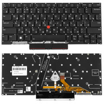 Клавиатура для ноутбука LENOVO (ThinkPad: X1 Nano Gen 3) rus, black, подсветка клавиш, без фрейма (ОРИГИНАЛ)