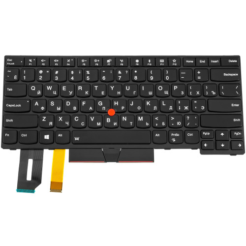 Клавіатура для ноутбука Lenovo (ThinkPad: E480, L380) rus, black, підсвічування клавіш (оригінал)