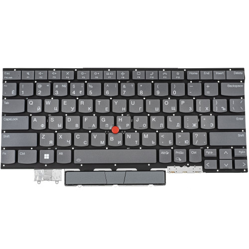 Клавиатура для ноутбука LENOVO (ThinkPad: X1 Yoga 6th Gen) rus, storm grey, подсветка клавиш, без фрейма