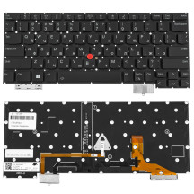 Клавіатура для ноутбука Lenovo (ThinkPad: X13s) rus, black, підсвічування клавіш, без фрейму (ОРИГІНАЛ)