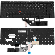 Клавиатура для ноутбука LENOVO (ThinkPad: E16 Gen 1) rus, black, без фрейма, подсветка клавиш