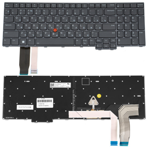 Клавіатура для ноутбука Lenovo (ThinkPad: L15 Gen 4) rus, storm gray, підсвічування клавіш