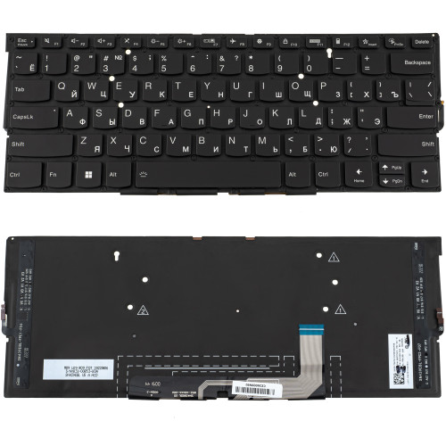Клавиатура для ноутбука LENOVO (Yoga Slim 9-14ITL05) rus, black, без фрейма, подсветка клавиш (ОРИГИНАЛ)