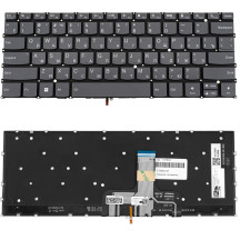 Клавіатура для ноутбука LENOVO (Yoga 7 14IAL7) rus, black, без кадру, підсвічування клавіш