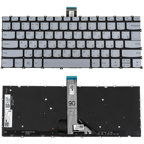 Клавиатура для ноутбука LENOVO (IdeaPad Pro: 5-14 series), rus, silver, без фрейма, подсветка клавиш