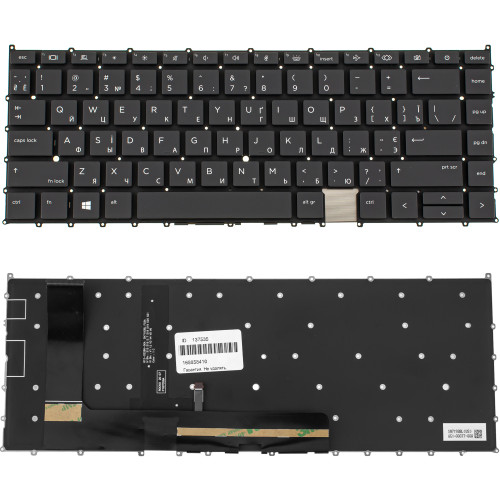 Клавиатура для ноутбука HP (EliteBook X360: 1040 G8) ukr, black, без фрейма, подсветка клавиш (ОРИГИНАЛ)