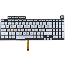Клавиатура для ноутбука ASUS (G731GD, G731GT, G731GU) рус, серебристый, без рамки, подсветка клавиш (RGB 4, 16 pin) (ОРИГИНАЛ)