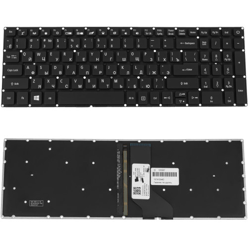 Клавиатура для ноутбука ACER (AS: A315-53) rus, black, без фрейма, подсветка клавиш (ОРИГИНАЛ)