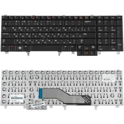 Клавиатура для ноутбука DELL (Latitude: E6520, E6530, E6540, Precision M4600, M6600), rus, black без джойстика, без платки