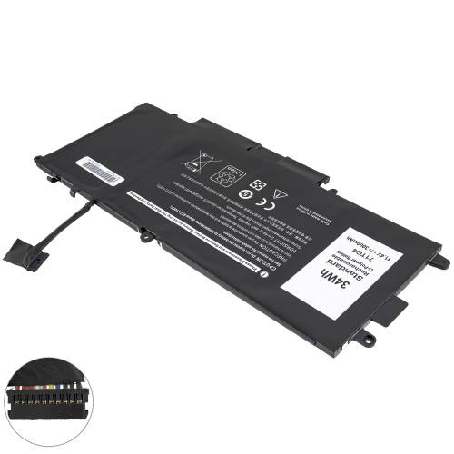 Батарея для ноутбука DELL 71TG4 (Latitude: 5289, 7390) 11.4V, 3000mAh, Black