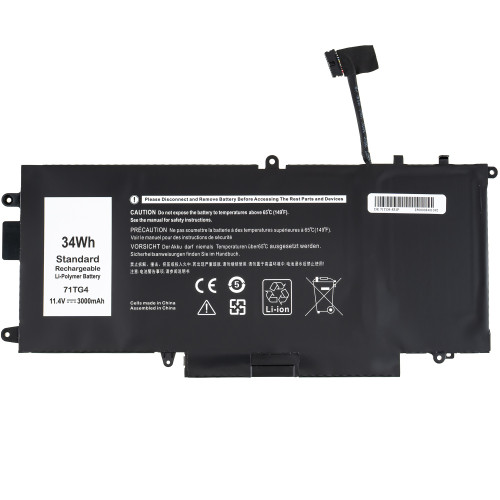 Батарея для ноутбука DELL 71TG4 (Latitude: 5289, 7390) 11.4V, 3000mAh, Black