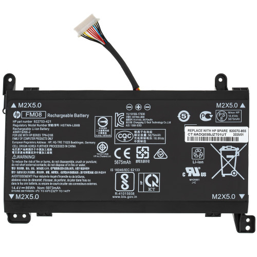 Оригинальная батарея для ноутбука HP FM08 12pin (Omen 17-AN000 series) 14.4V 4150mAh black