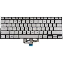Клавіатура для ноутбука ASUS (UX433 series) ukr, silver, без фрейма, підсвічування клавіш (ОРИГИНАЛ)