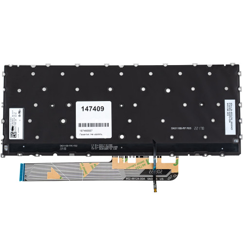 Клавіатура для ноутбука LENOVO (ThinkBook: 13s G4 series) rus, dark gray, без кадру, підсвічування клавіш