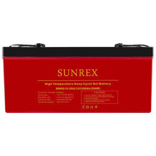 Акумуляторна батарея SUNREX SRHG12-300, Ємність: 300Ah, 12V, 77.3kg, гелевий, розміри: 520х268х220мм (ДБЖ UPS)