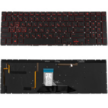 Клавіатура для ноутбука HP (Omen 15-DC) rus, black, без кадру, підсвічування клавіш (RGB)