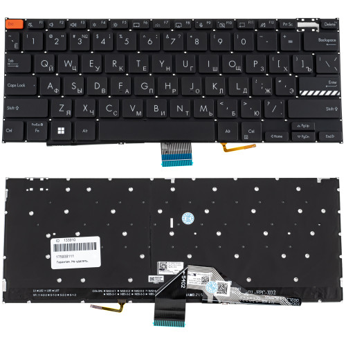 Клавиатура для ноутбука ASUS (K3402 series) rus, black, без фрейма, подсветка клавиш (Red Esc)