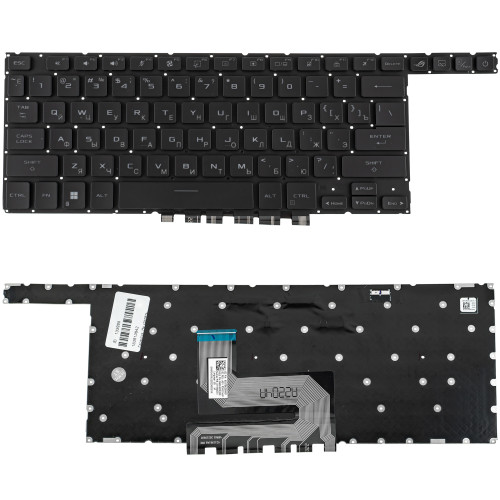 Клавіатура для ноутбука ASUS (GX650 series) rus, black, без фрейму, підсвічування клавіш (RGB)