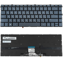 Клавиатура для ноутбука HP (14m-dw) rus, dark blue, без фрейма, подсветка клавиш