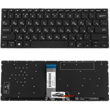 Клавиатура для ноутбука ASUS (X412 series) rus, black, без фрейма, подсветка клавиш