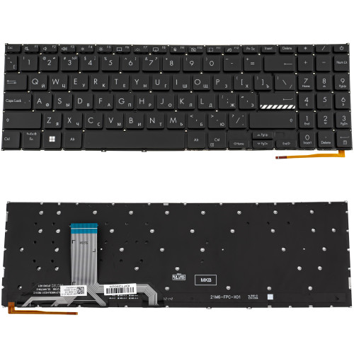 Клавіатура для ноутбука ASUS (X1502 series) rus, black, без фрейму, підсвічування клавіш (ОРИГІНАЛ)
