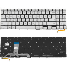 Клавіатура для ноутбука ASUS (X1502 series) rus, silver, без кадру, підсвічування клавіш