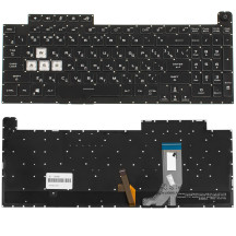 Клавіатура для ноутбука ASUS (G731GU, G731GV) rus, black, без кадру, підсвічування клавіш (RGB 4, 16 pin) (оригінал)