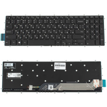 Клавіатура для ноутбука DELL (Inspiron: 7566, 7567) rus, black, без кадру, підсвічування клавіш (оригінал)
