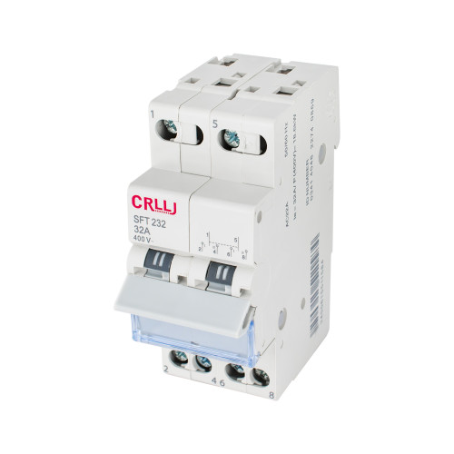 Переключатель напряжения 2-0-1, 2P, 32A, 7kW, 50Hz