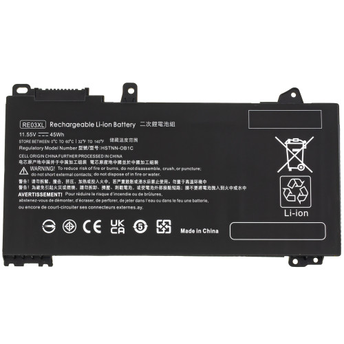 Батарея для ноутбука HP RF03XL (ProBook 450 G7, 455 G7) 11.55V 3895mAh 45Wh Black