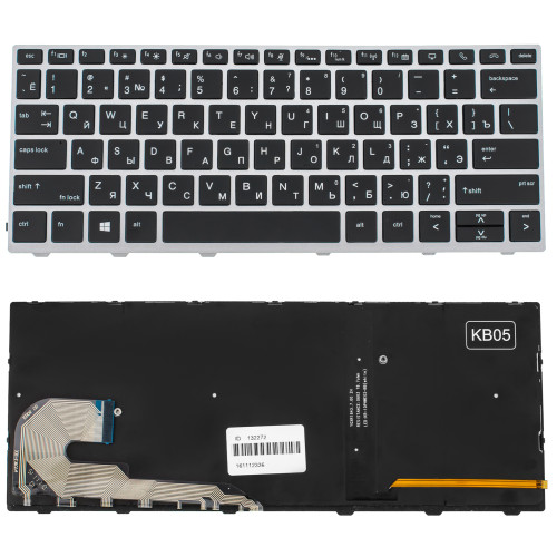 Клавіатура для ноутбука HP (EliteBook: 730 G5, 830 G5) rus, black, підсвічування клавіш, без джойстика
