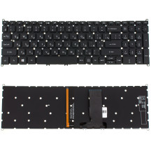 Клавиатура для ноутбука ACER (AS: SP515-51) rus, black, без фрейма, подсветка клавиш